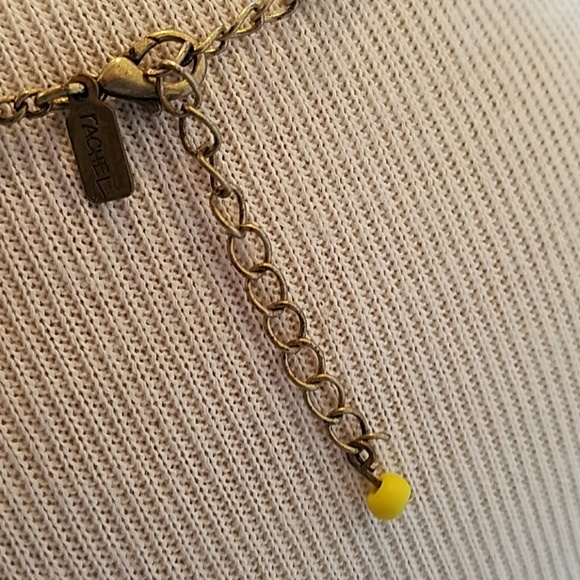 Brass and bead necklace by Rachel - Picture 3 of 4